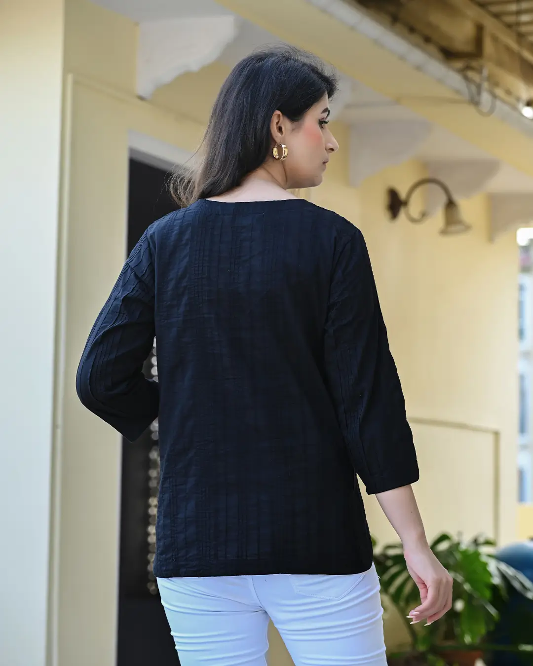 Black Everyday Cotton Kurti - Image 4
