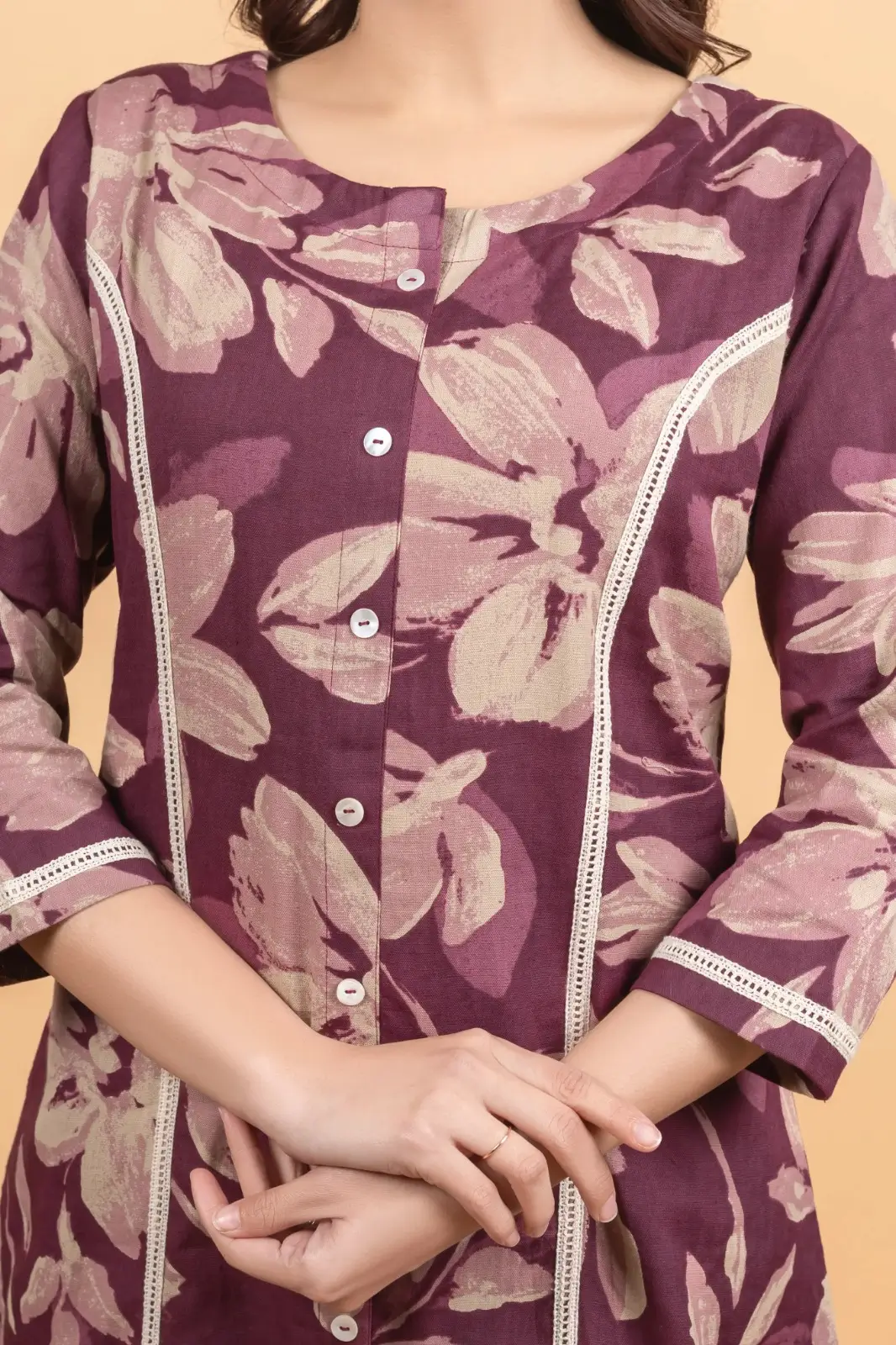 Purple A-Line Kurti - Image 3