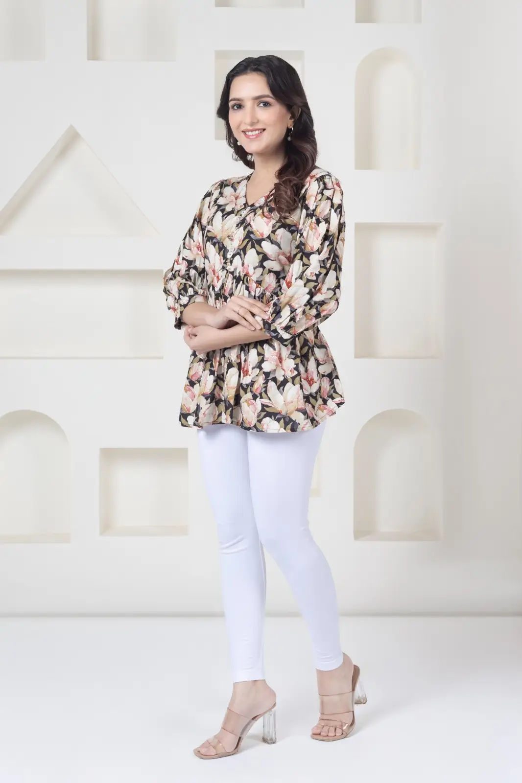 Rayon Black Flower Top - Image 8