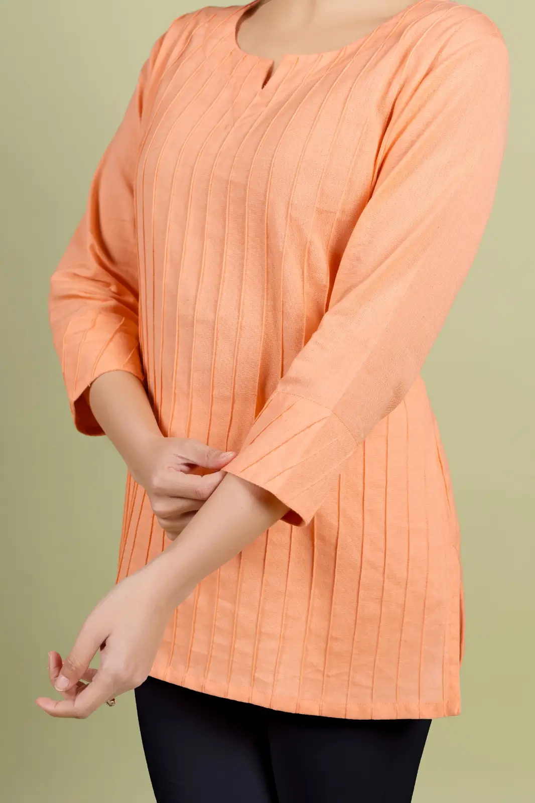 Coral Solid Straight Kurti - Image 9