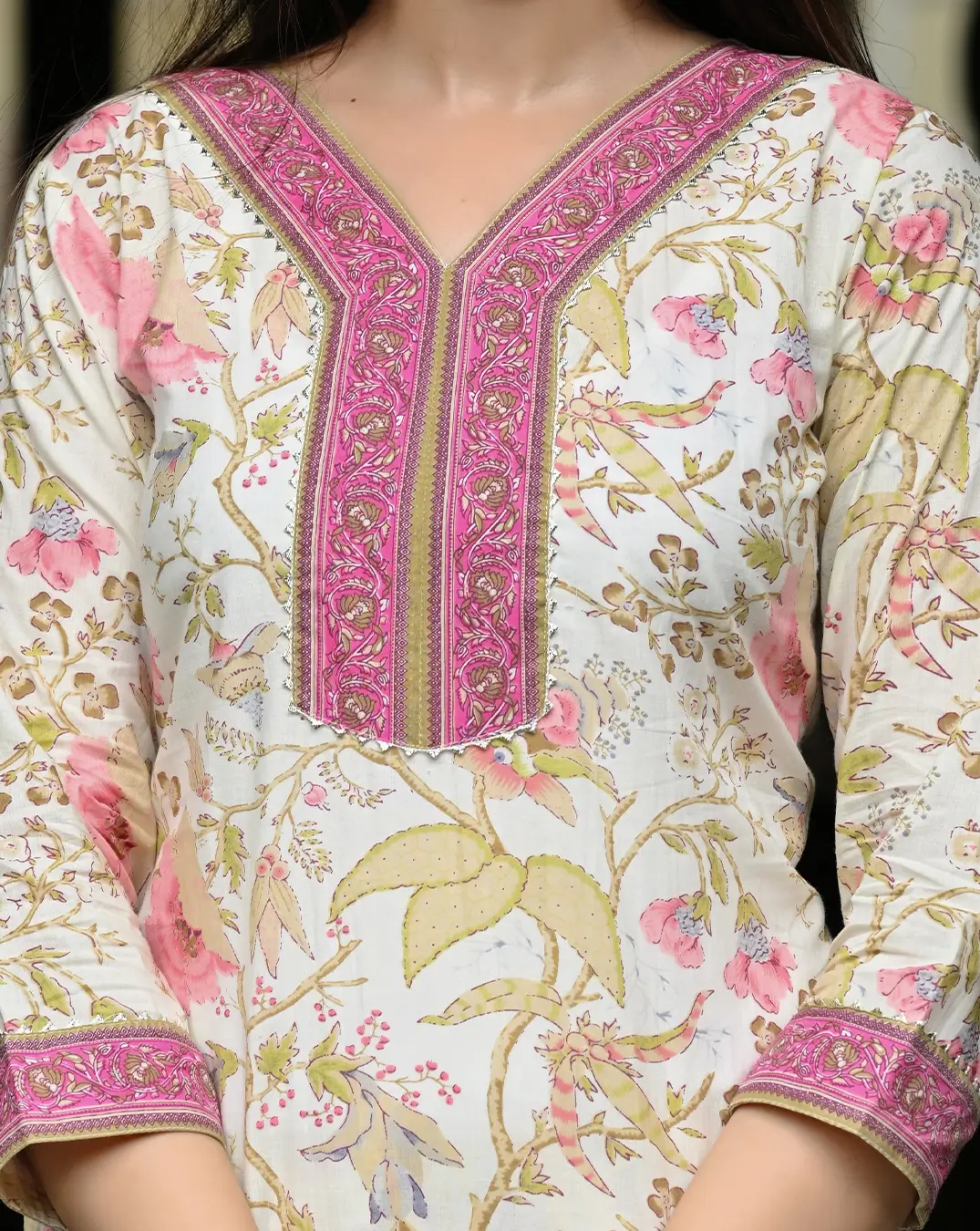 Cream Floral Print 3 Piece Set - Image 3