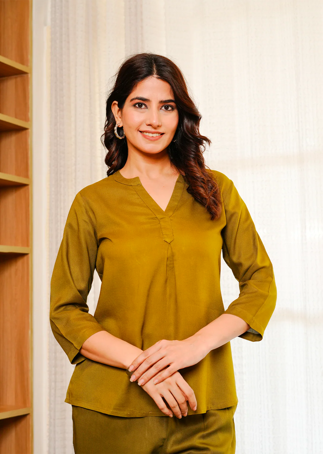 Deep Olive  Viscose co-ord set - Image 8