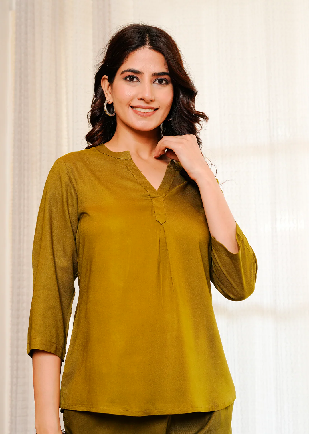 Deep Olive  Viscose co-ord set - Image 9