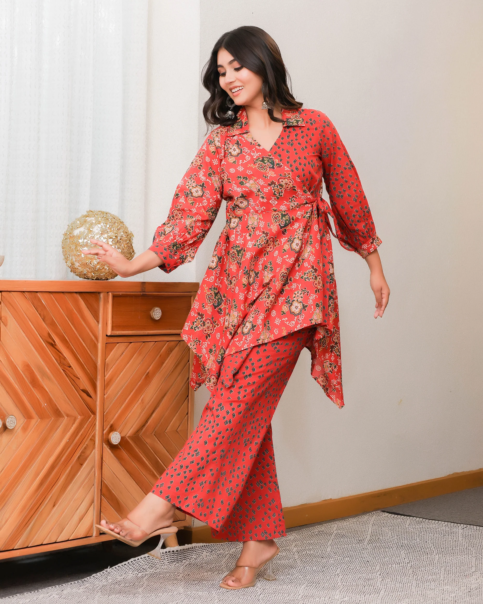 Floral and Geometric Mixed Prints In Red Base - Image 6