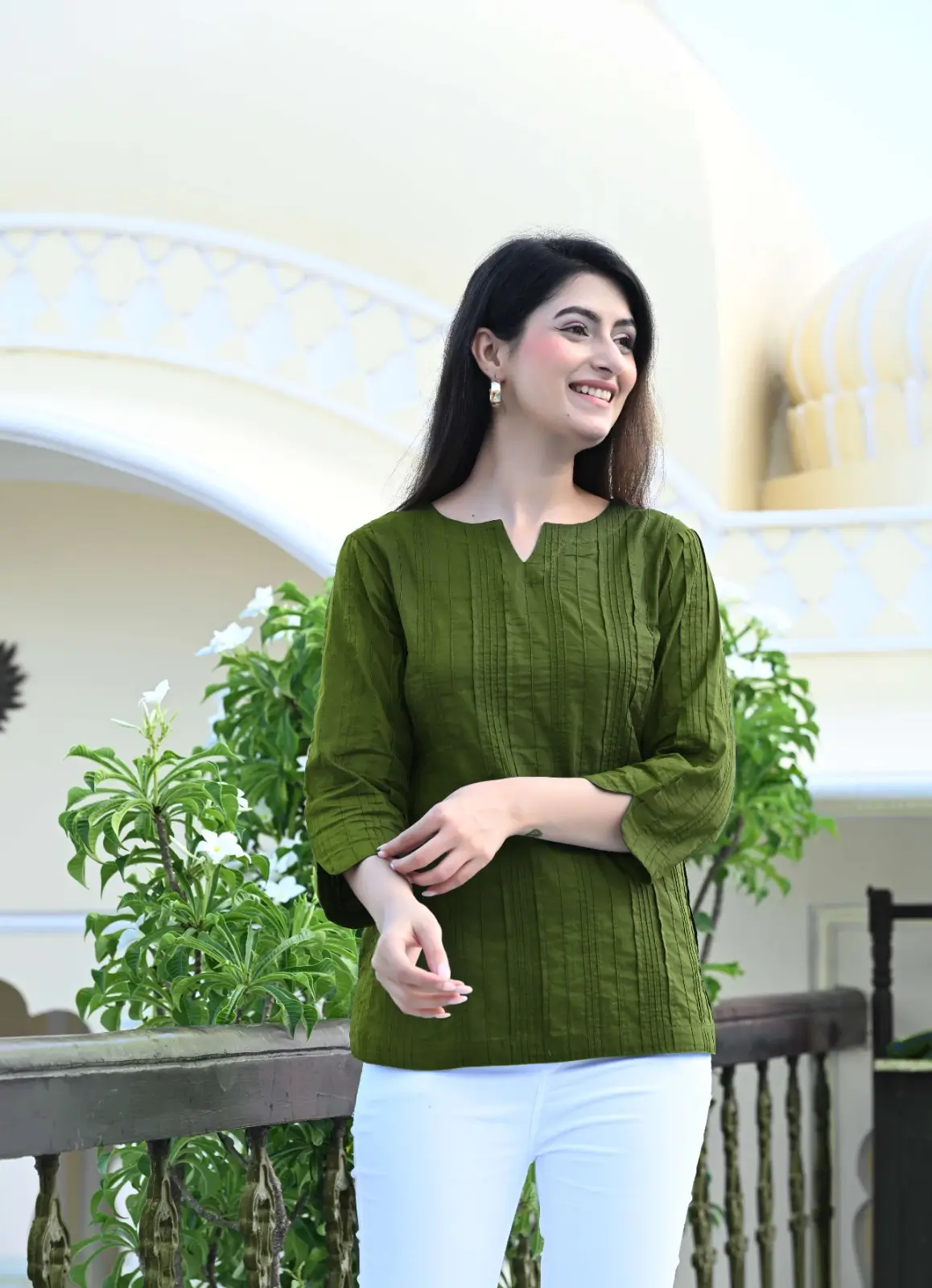 Green Everyday Cotton Kurti - Image 6