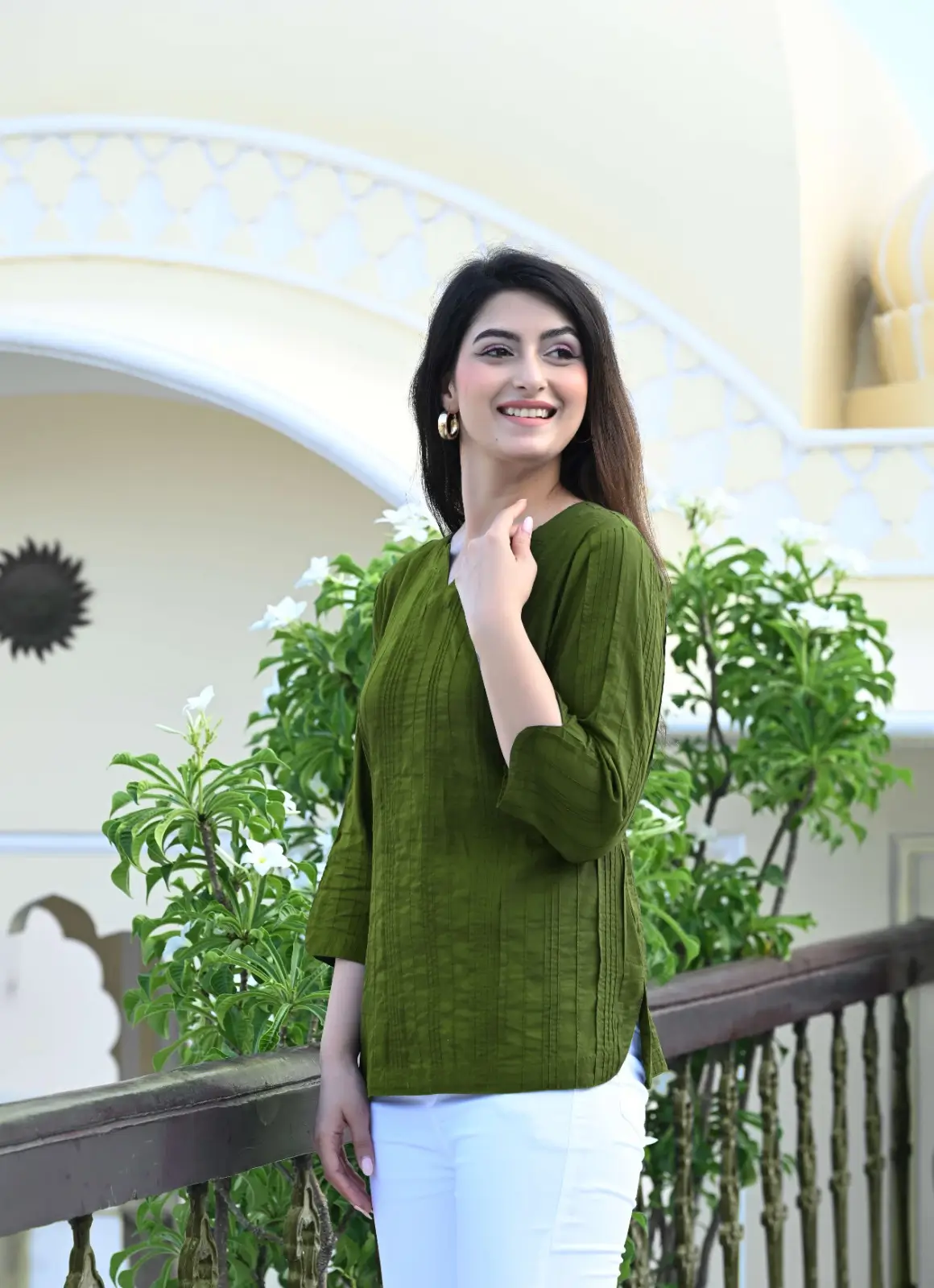 Green Everyday Cotton Kurti - Image 7