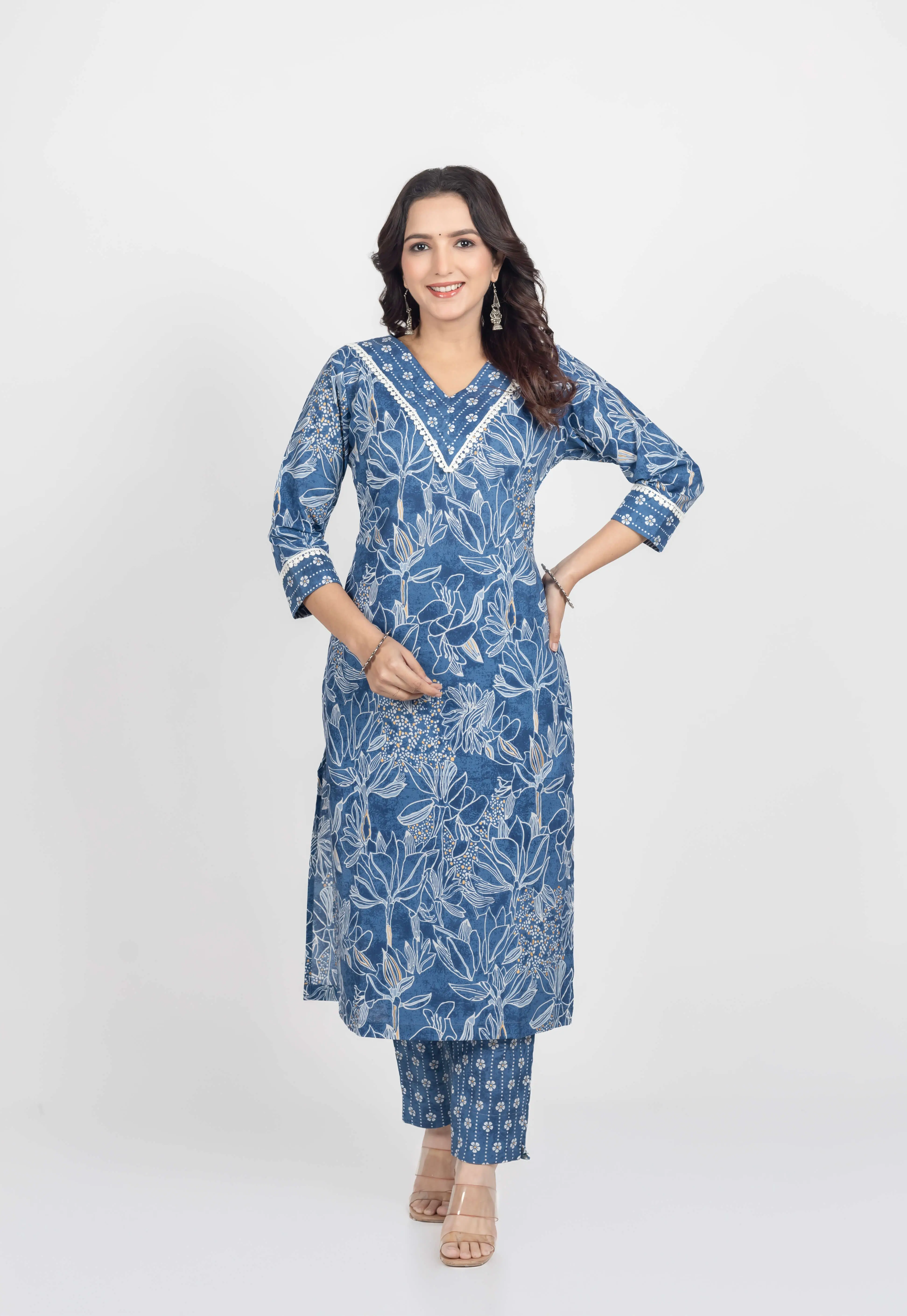 Indigo Blue Kurti Set - Image 8