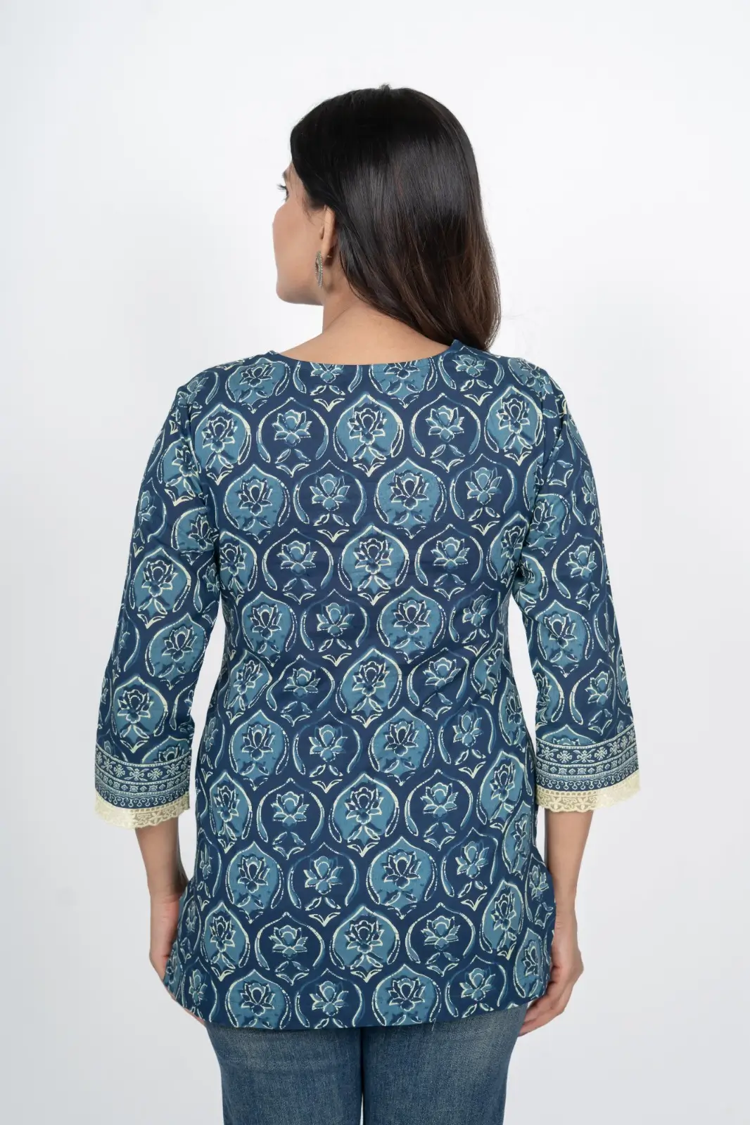 Indigo Blue Straight Kurti - Image 4