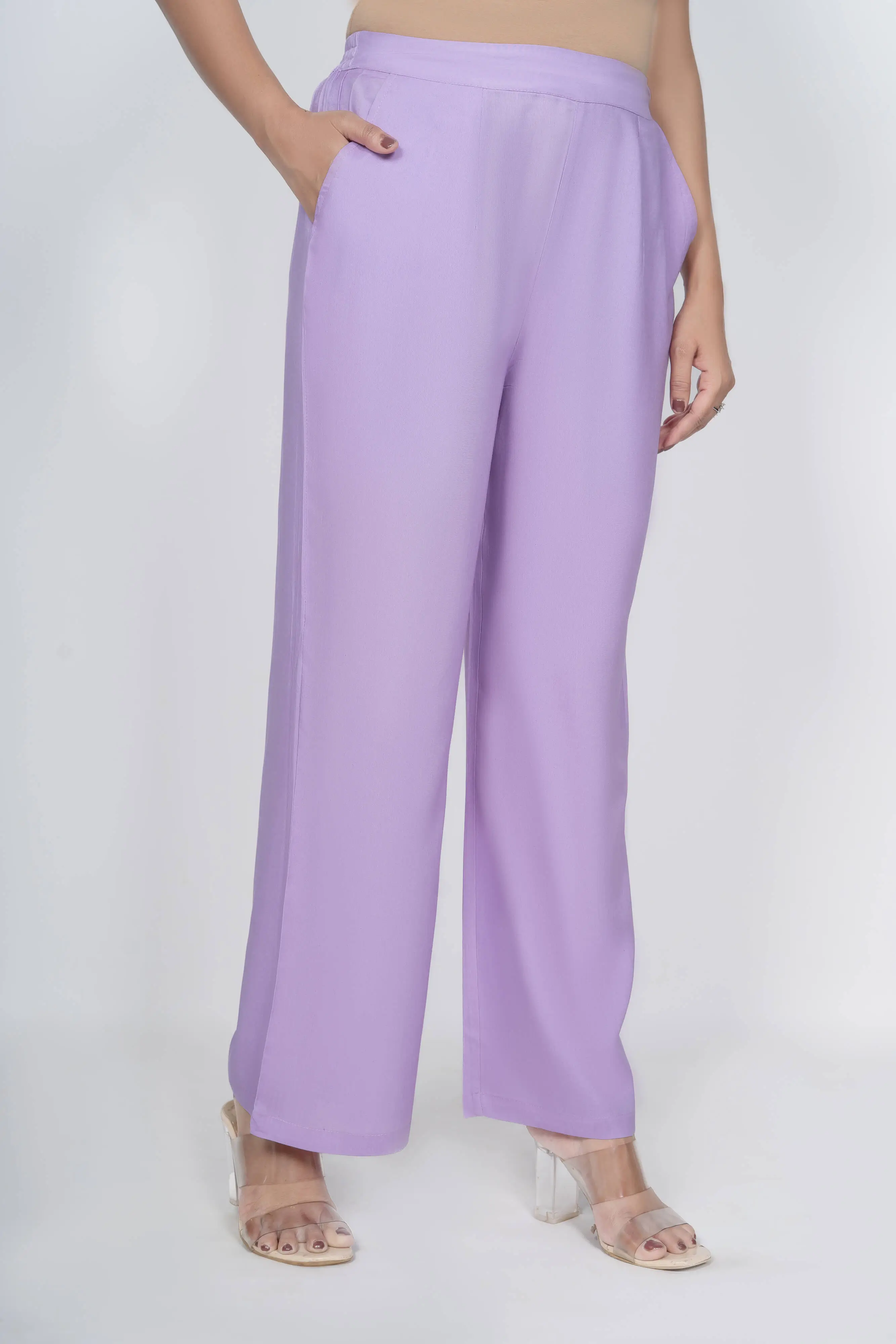 Lavender Solid Palazzo - Image 5