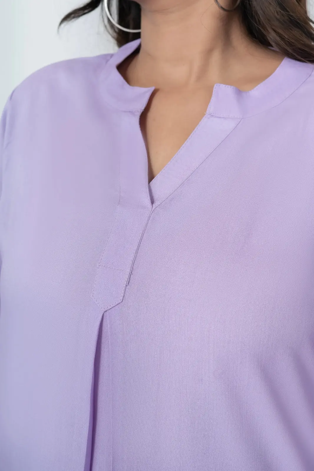 Lavender Viscose Pleated Top - Image 3
