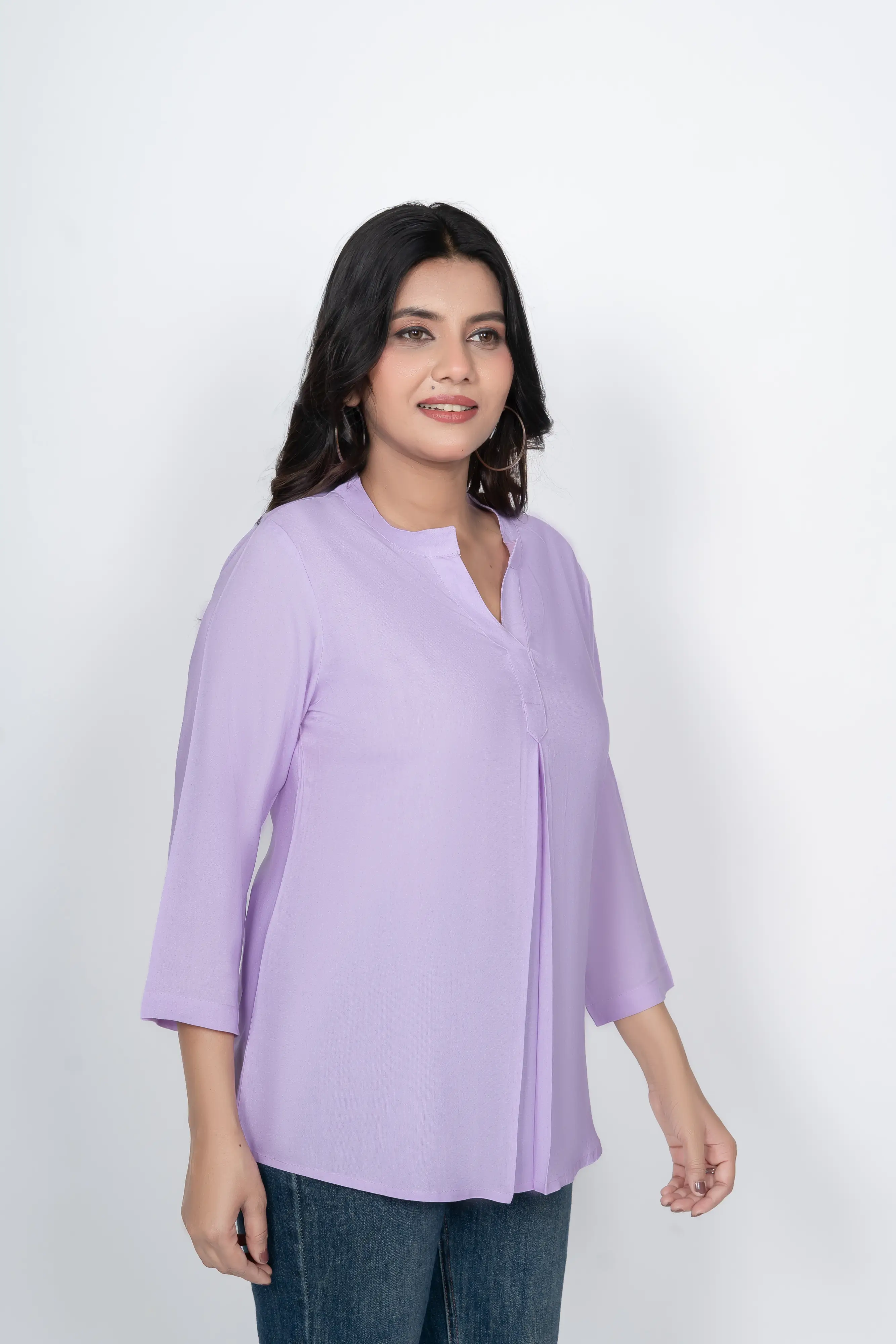 Lavender Viscose Pleated Top - Image 6