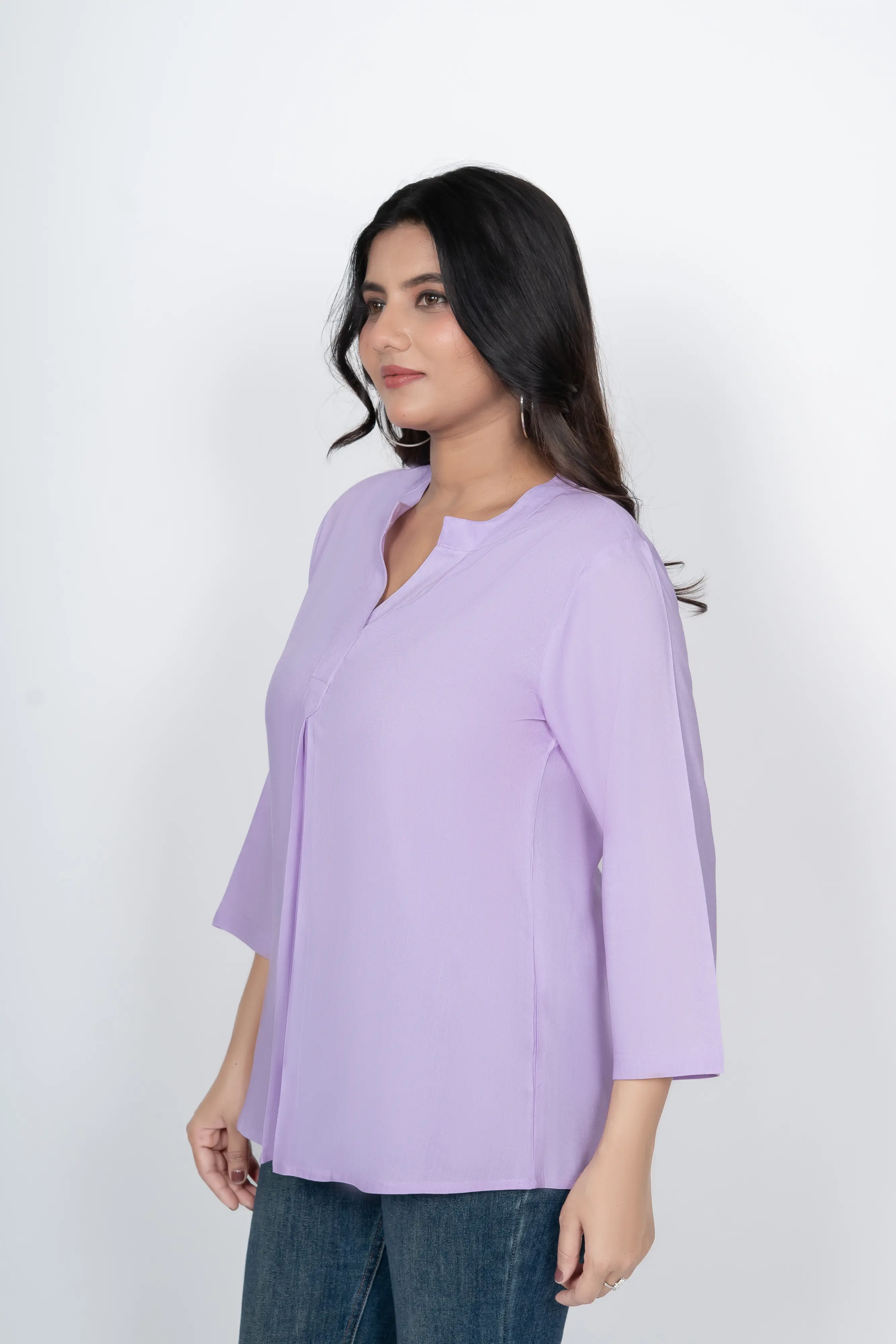 Lavender Viscose Pleated Top - Image 7