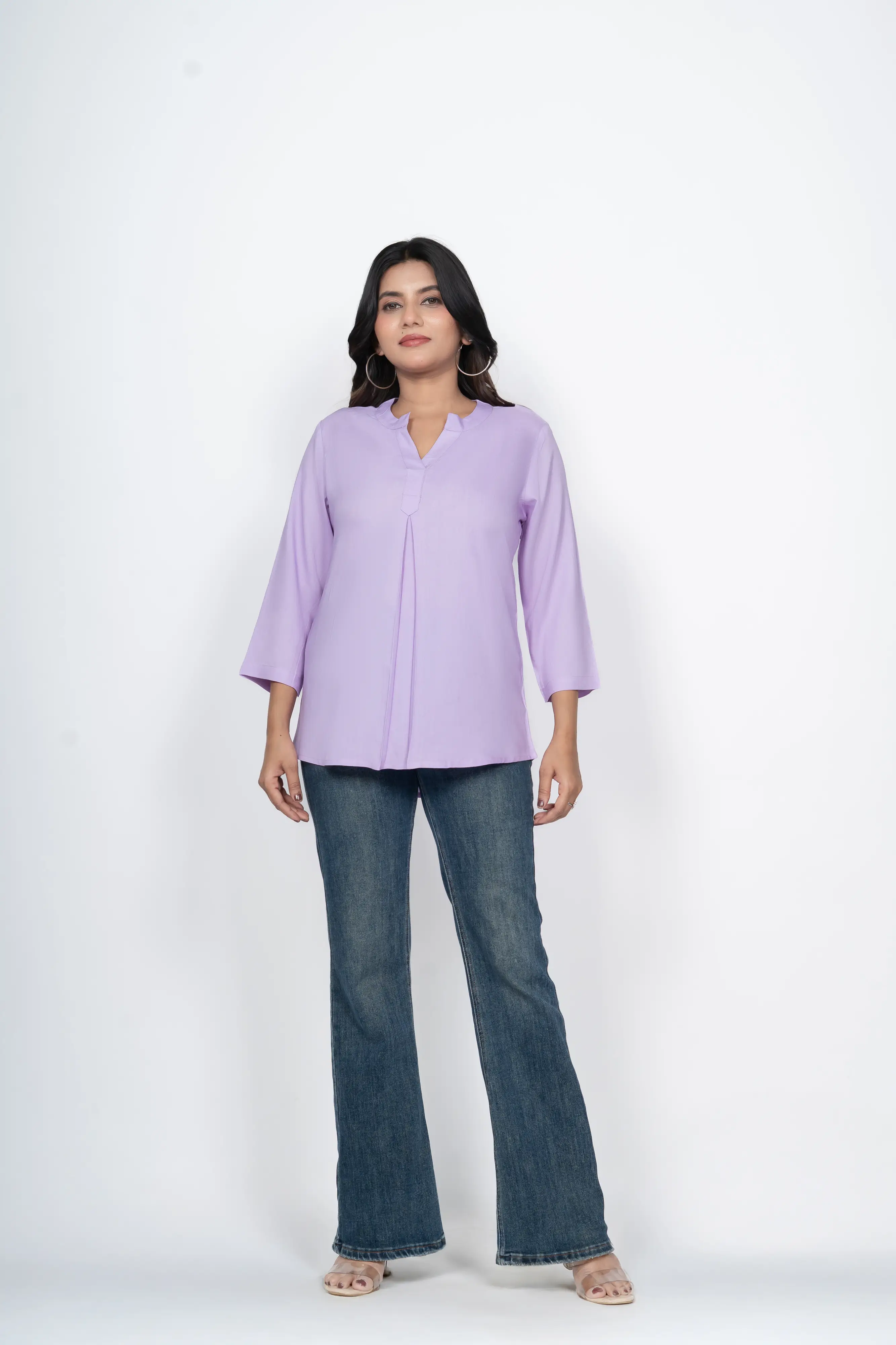 Lavender Viscose Pleated Top - Image 8