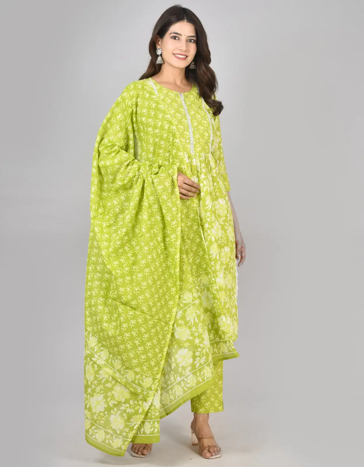 Lemon Green Kurti Set - Image 6
