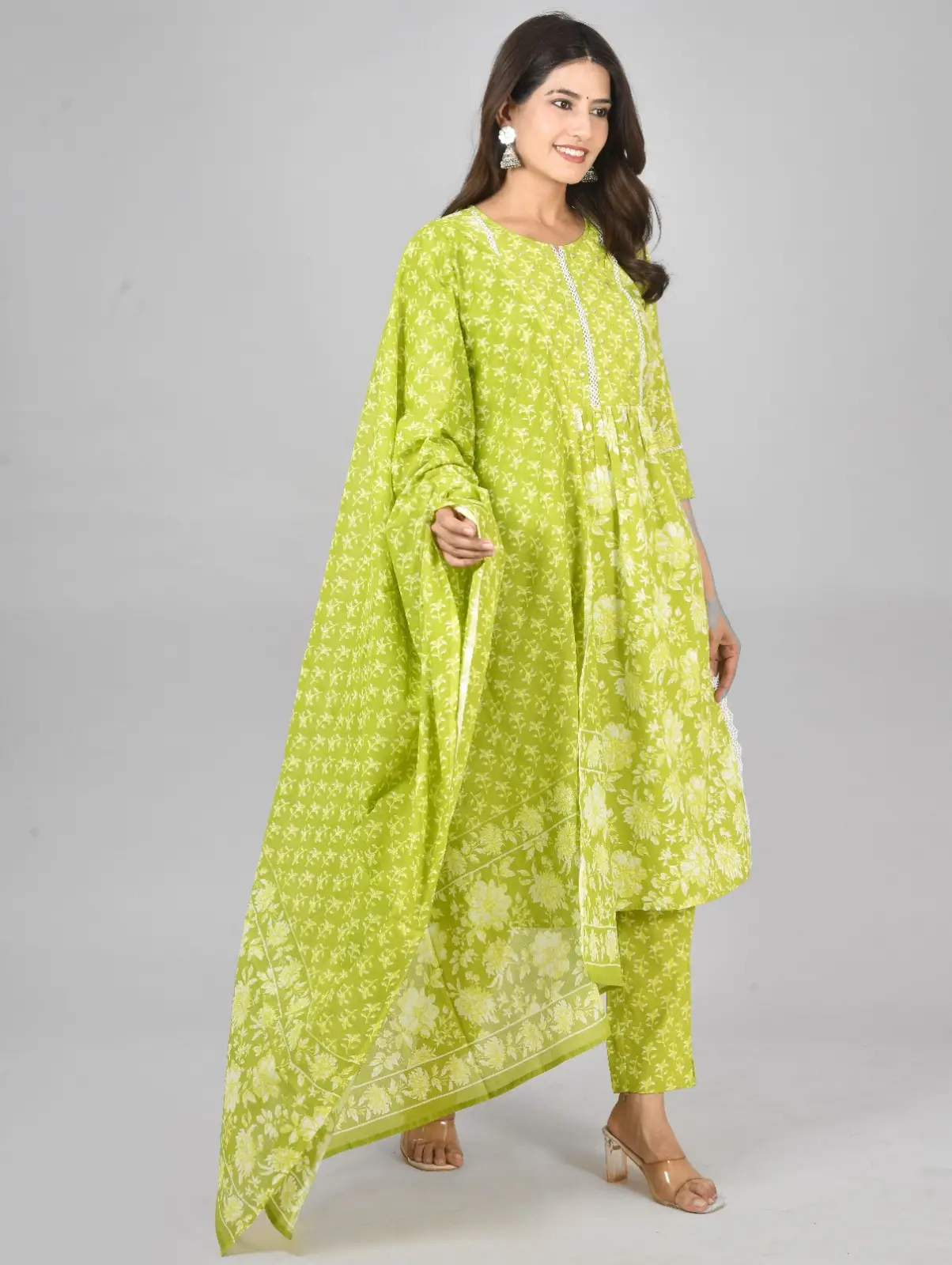 Lemon Green Kurti Set - Image 7