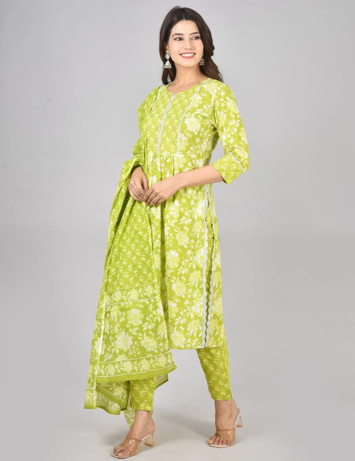 Lemon Green Kurti Set - Image 8
