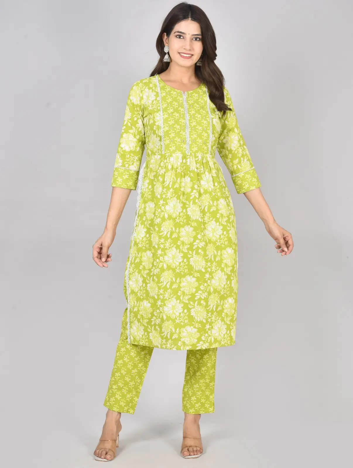 Lemon Green Kurti Set - Image 9