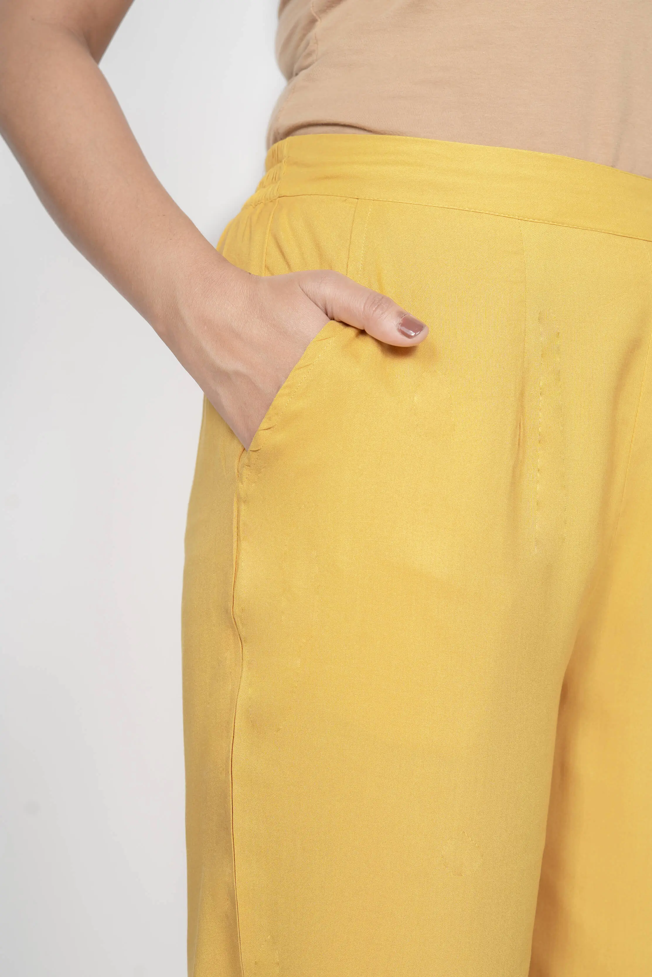 Mustard Solid Palazzo - Image 6