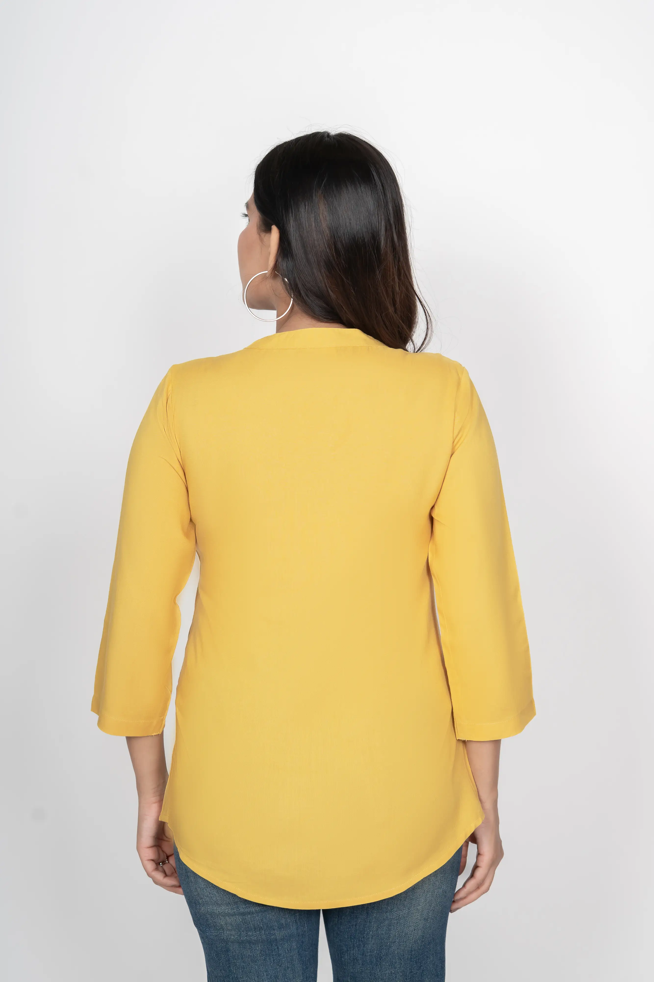 Mustard Viscose Pleated Top - Image 4