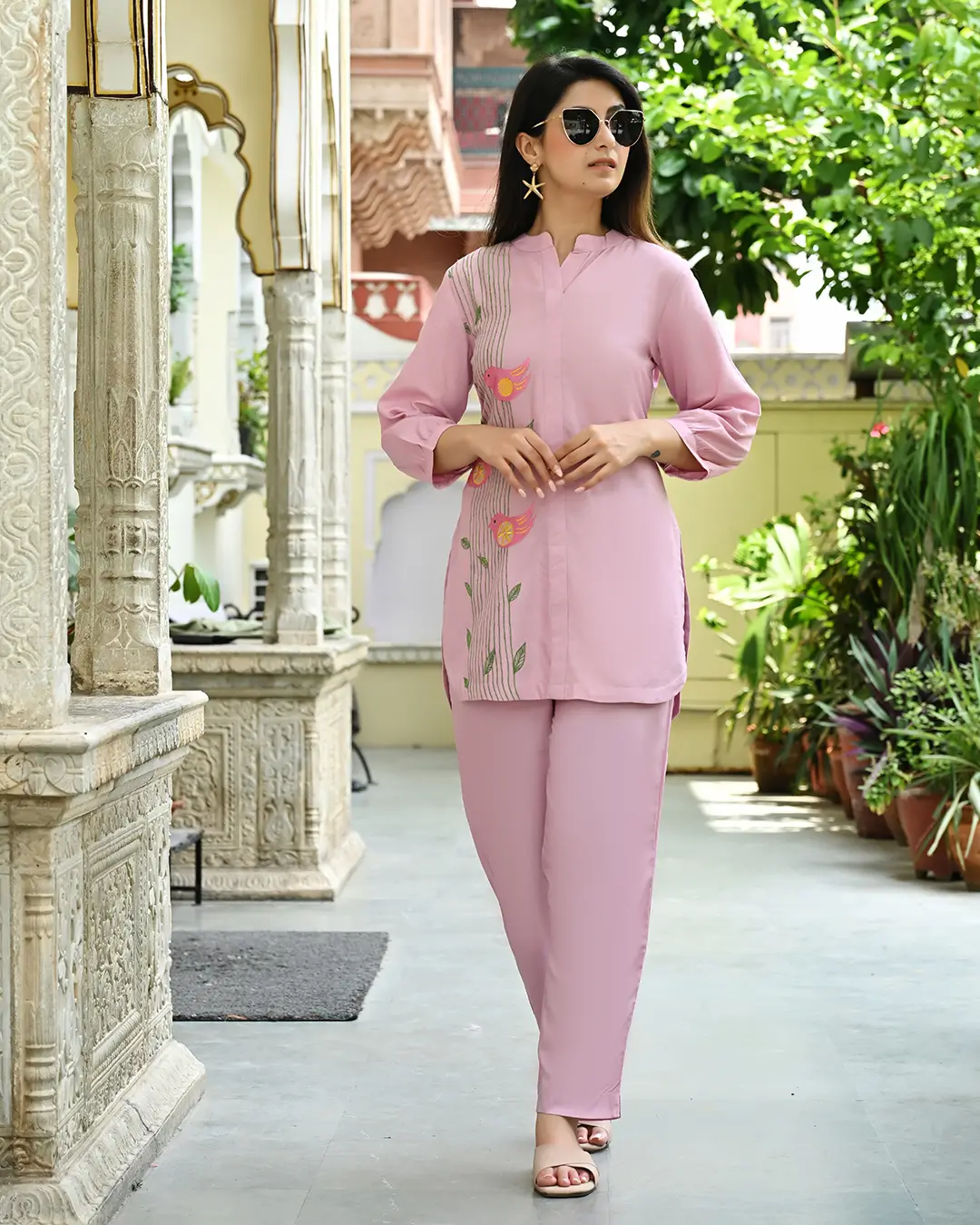 Orchid Pink Embroidered Co-ords Set - Image 8