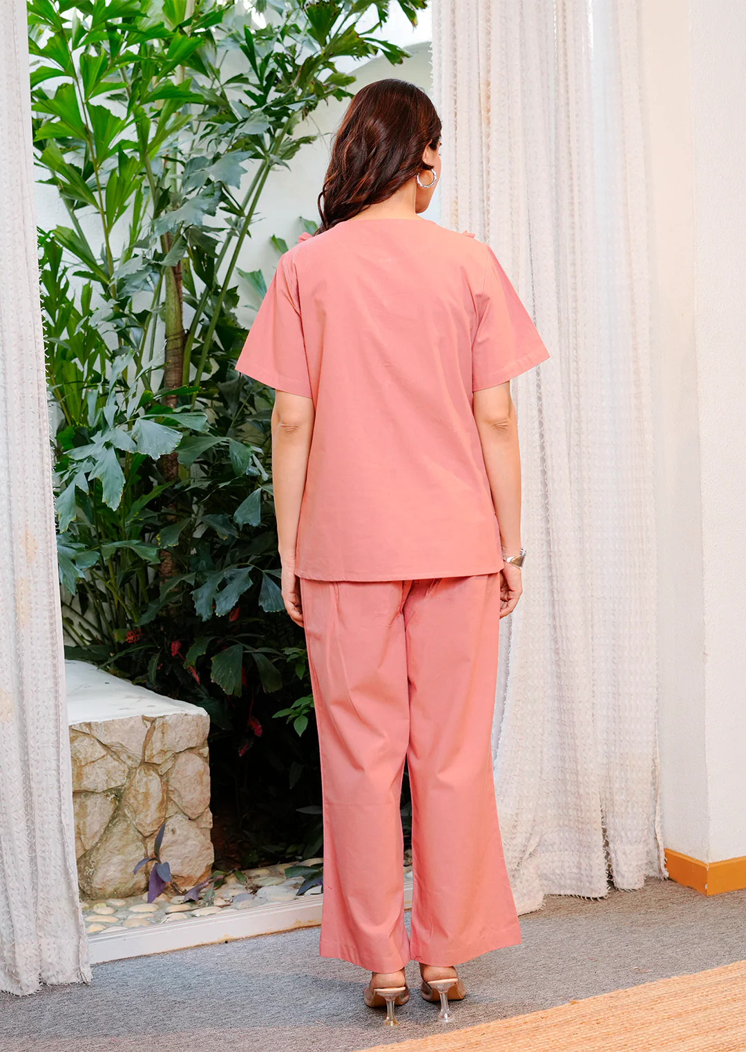 Peach Blossom Embroidered Co-ord Set - Image 4