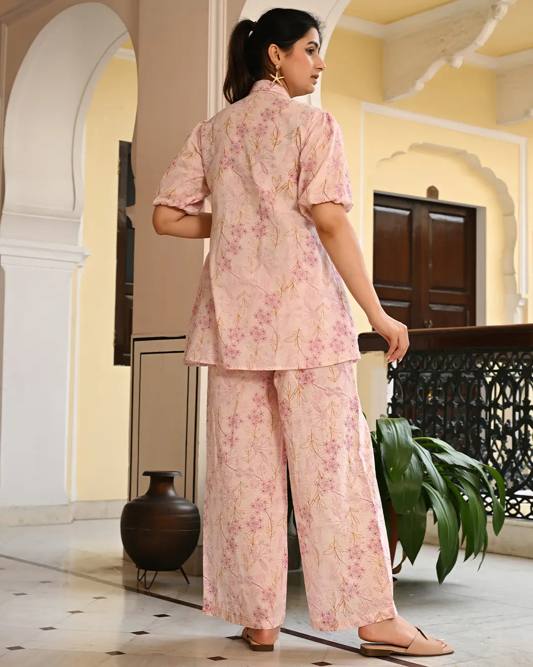 Pink Peacock Printed Co-ords Set - Image 4