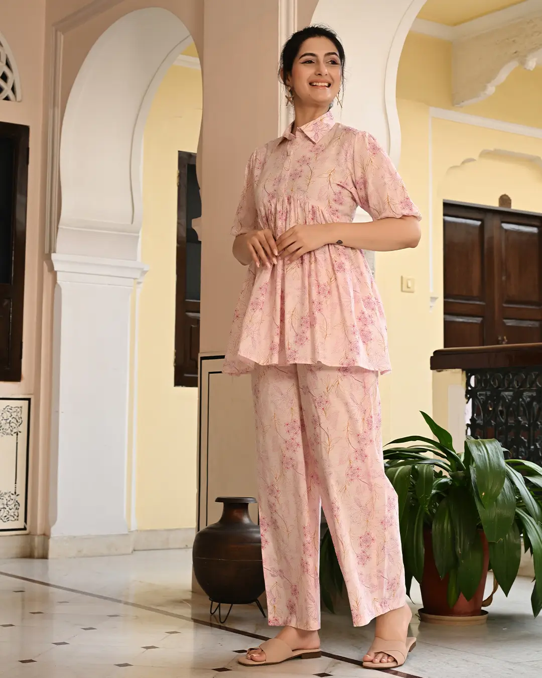 Pink Peacock Printed Co-ords Set - Image 7