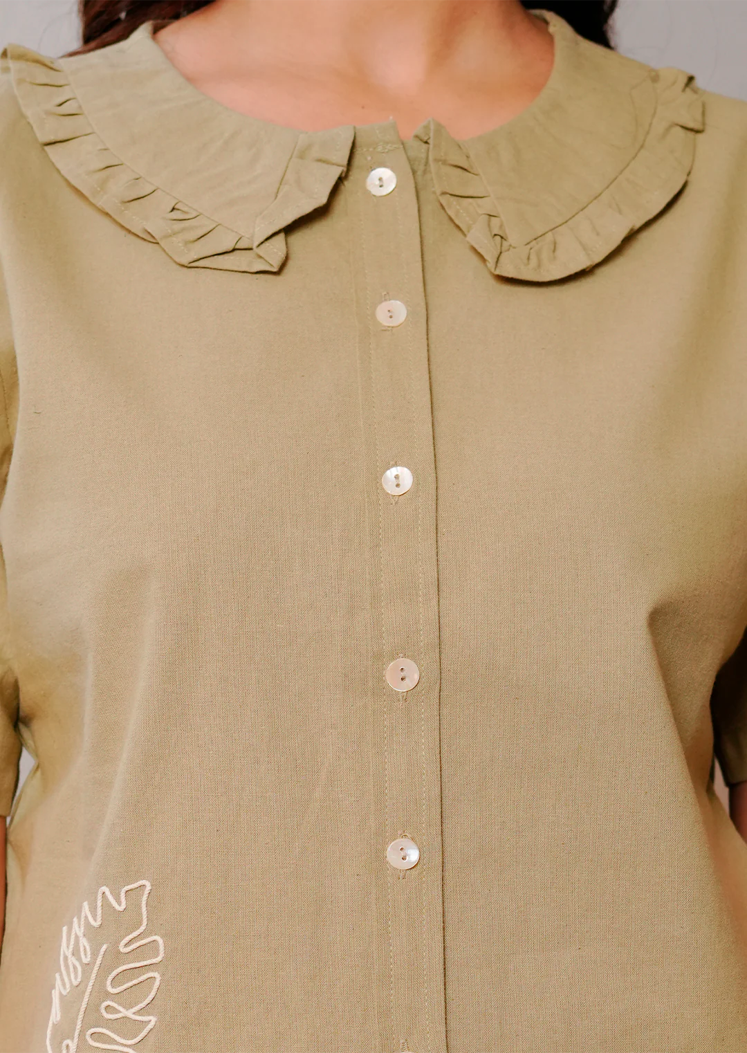 Beige Embroidered Co-ord Set - Image 3