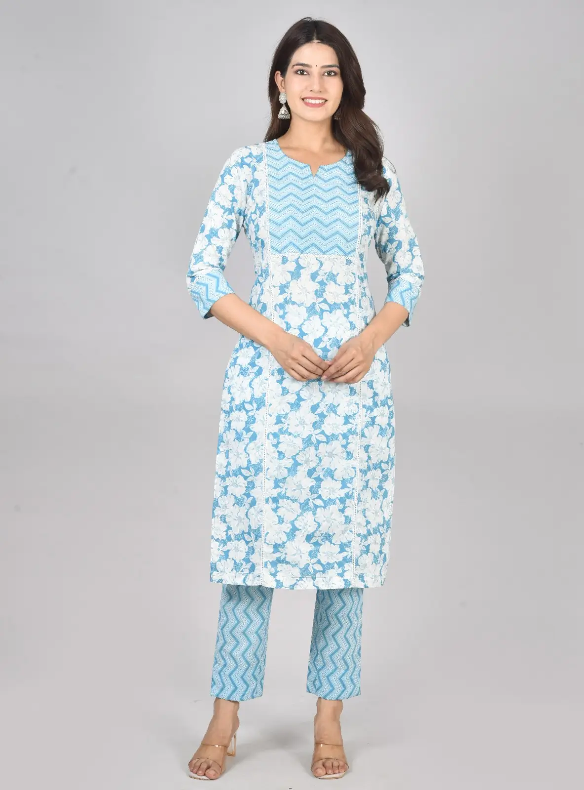 Sky Blue Kurti Set - Image 7