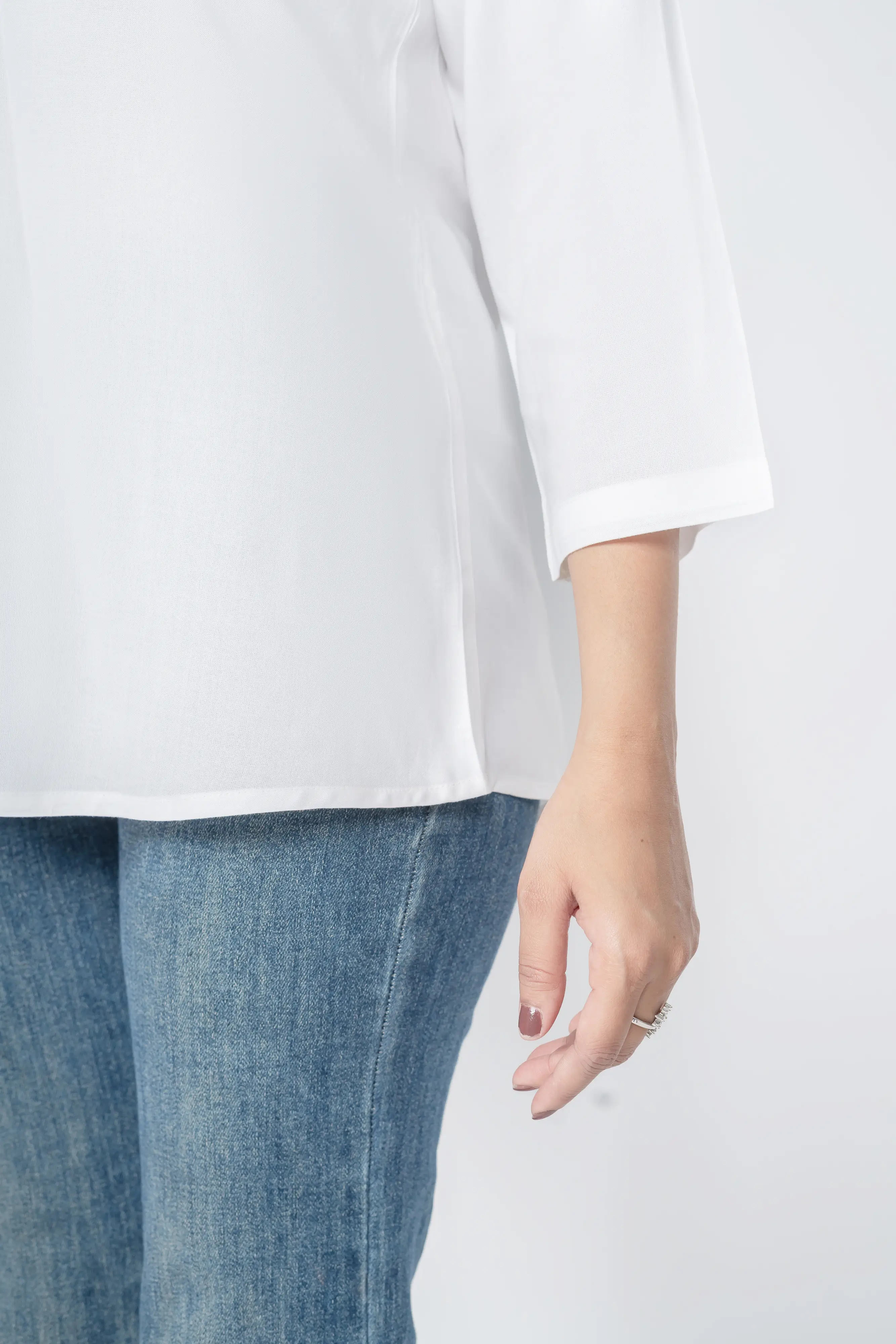 White Viscose Pleated Top - Image 8